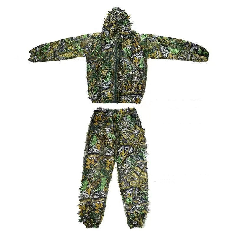 3D Maple Leaf Jungle Hunting Hooded Camouflage