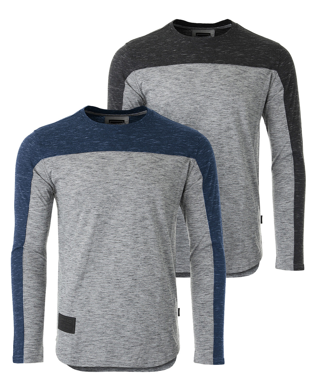 Athletic Color Block Long Sleeve Curved Hemline Casual Shirt-5