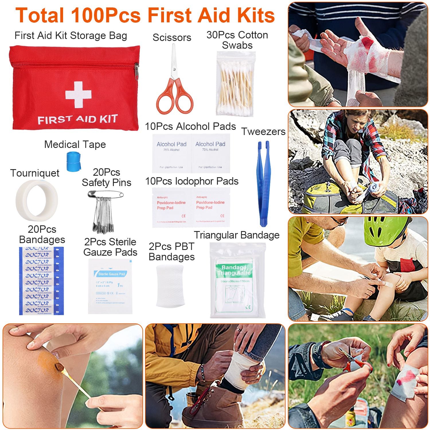 125Pcs Survival Kits Professional Emergency Survival Gear Tactical First Aid Kit Supplies For Outdoor Adventure Camping Hiking Hunting